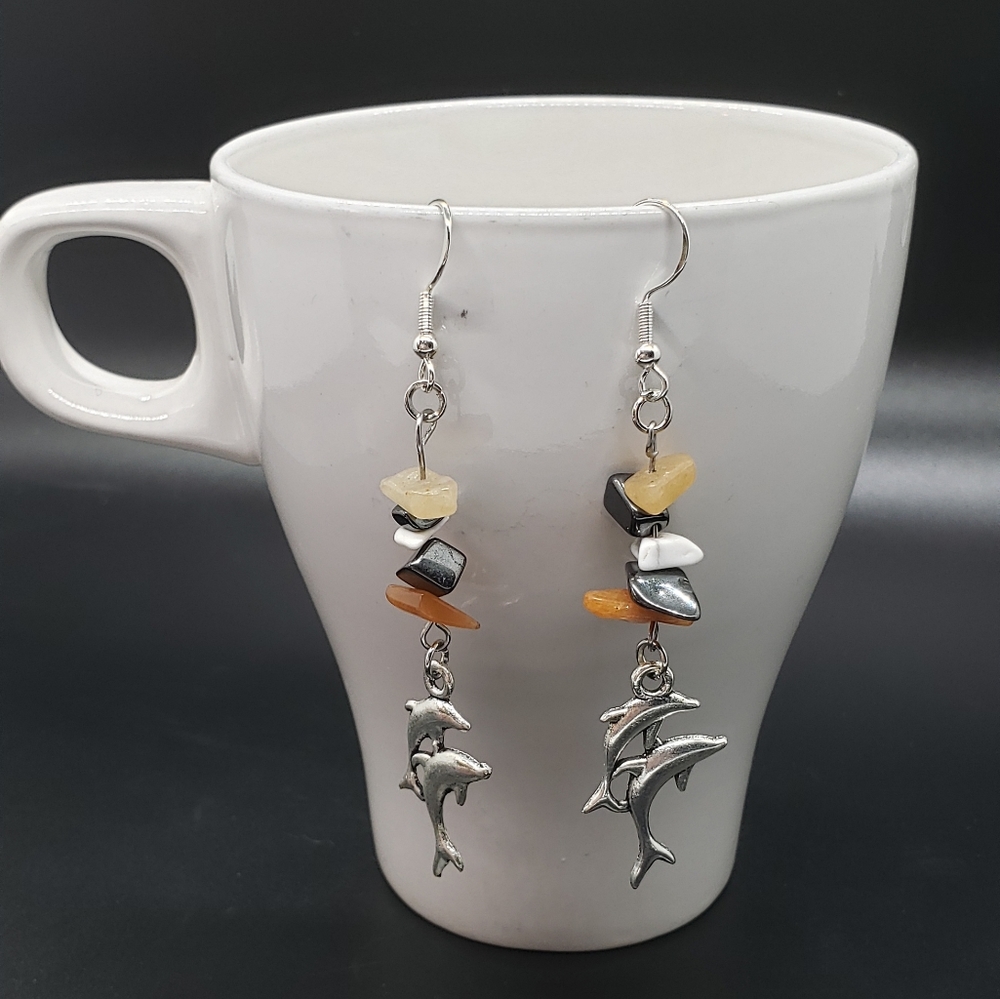 Dolphin Rock Sterling Silver Earrings